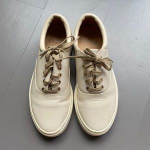 NISOLO ELAYNA CREAM LEATHER SNEAKERS 6.5